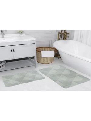 Vivense Dijital Baskı, Kaymaz Taban Ikili Banyo Paspası 100X60 + 60X50 cm  RVG5172
