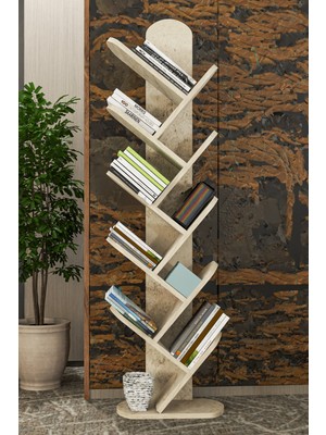 Bezos 10 Raflı Kitaplık Ekru 147 cm