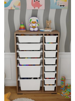 Dekozum Kids 14 Sepetli Dolap Çok Amaçlı Dolap Oyuncak Dolabı Kiler Dolabı Organizer Box
