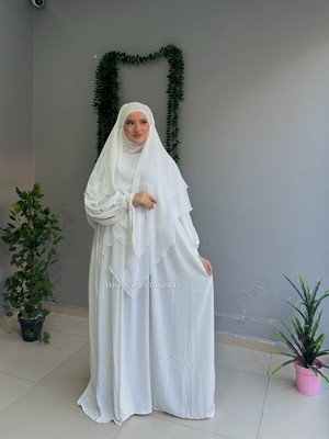 Yüsra Collection Papatya Nakışlı Liza Elbise ve Uzun Sufle 2”li Takım
