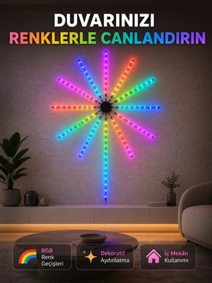 Alkasaz Rgb LED Duvar Aydınlatması Telefon Kontrollü Dekoratif Ortam Işığı