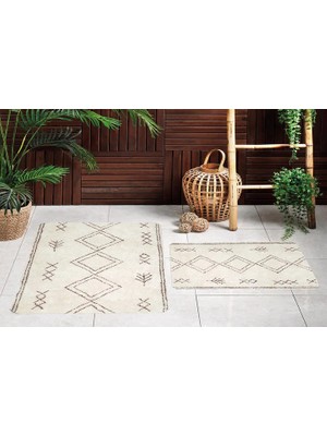 Vivense Dijital Baskı, Kaymaz Taban Ikili Banyo Paspası 100X60 + 60X50 cm  RVG5140