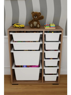 Dekozum Kids 10 Sepetli Dolap Çok Amaçlı Dolap Oyuncak Dolabı Kiler Dolabı Organizer Box