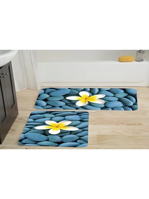 Vivense Dijital Baskı, Kaymaz Taban Ikili Banyo Paspası 100X60 + 60X50 cm  RVG5029