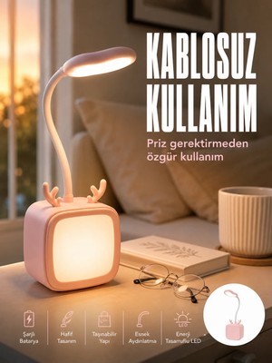 Astraltech Ayarlanabilir LED Masa Lambası Şarjlı Modern Aydınlatma