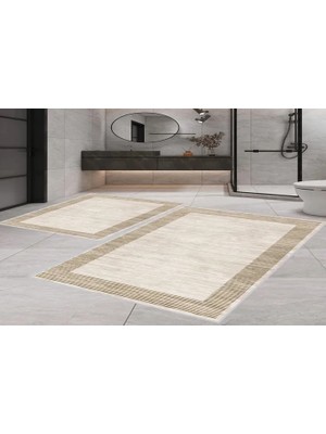 Vivense Dijital Baskı, Kaymaz Taban Ikili Banyo Paspası 100X60 + 60X50 cm  RVG5-1499