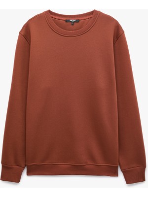 Koton Pamuklu Uzun Kollu Şardonlu Bisiklet Yaka Erkek Basic Sweatshirt