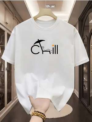 BarsDepo Chıll Baskılı Tişört, Premıum Kalite Unisex Çocuk / Yetişkin