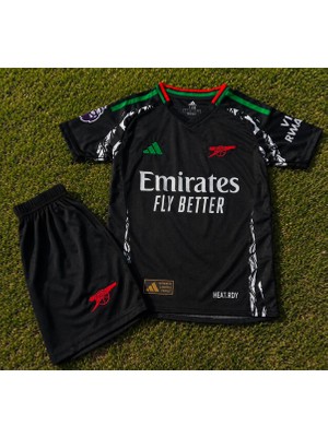 Mmt Spor Arsenal 2024/25 Yeni Sezon Isimsiz Deplasman Çocuk Forması 2'li Settı (Black) (Siyah)