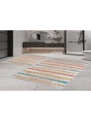 Vivense Dijital Baskı, Kaymaz Taban Ikili Banyo Paspası 100X60 + 60X50 cm  RVG5-1723