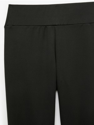 Koton Kadın Siyah Yüksek Bel Slim Fit Beli Lastikli Spor Tayt Orta Kalınlık ve Desensiz