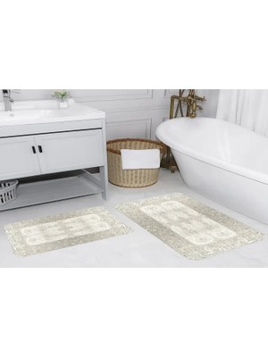 Vivense Dijital Baskı, Kaymaz Taban Ikili Banyo Paspası 100X60 + 60X50 cm  RVG5105