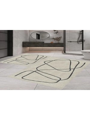 Vivense Dijital Baskı, Kaymaz Taban Ikili Banyo Paspası 100X60 + 60X50 cm  RVG5-FNL279