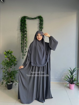 Yüsra Collection Menekşe Elbise ve Gölgeli Sufle 2'li Takım