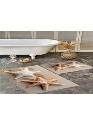 Vivense Dijital Baskı, Kaymaz Taban Ikili Banyo Paspası 100X60 + 60X50 cm  RVG5316