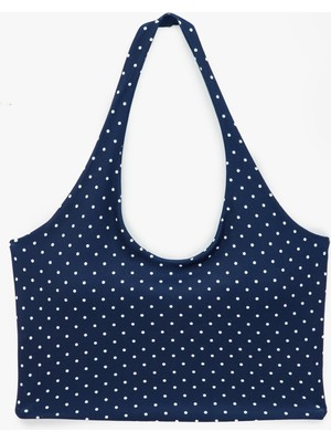 Koton Slim Fit Halter Yaka Puantiyeli Kolsuz Kaplı Sporcu Sütyeni