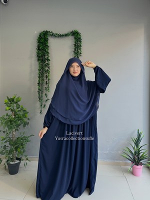 Yüsra Collection Menekşe Elbise ve Gölgeli Sufle 2'li Takım
