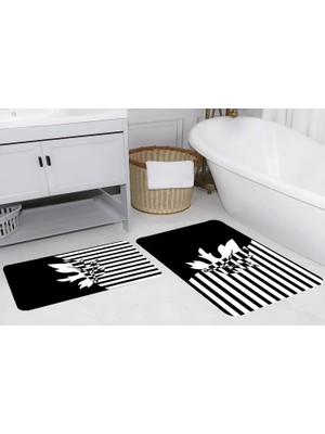Vivense Dijital Baskı, Kaymaz Taban Ikili Banyo Paspası 100X60 + 60X50 cm  RVG5255