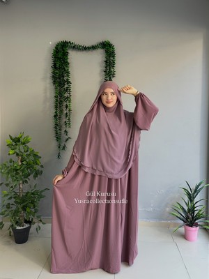 Yüsra Collection Menekşe Elbise ve Gölgeli Sufle 2'li Takım