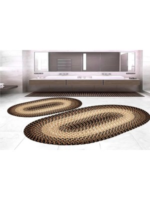 Vivense Dijital Baskı, Kaymaz Taban Ikili Banyo Paspası 100X60 + 60X50 cm  RVG5-3180