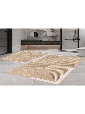 Vivense Dijital Baskı, Kaymaz Taban Ikili Banyo Paspası 100X60 + 60X50 cm  RVG5-FNL347