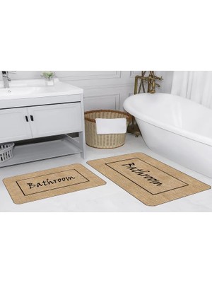 Vivense Dijital Baskı, Kaymaz Taban Ikili Banyo Paspası 100X60 + 60X50 cm  RVG5288