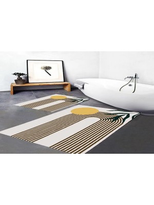 Vivense Dijital Baskı, Kaymaz Taban Ikili Banyo Paspası 100X60 + 60X50 cm  RVG5301