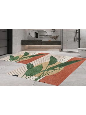 Vivense Dijital Baskı, Kaymaz Taban Ikili Banyo Paspası 100X60 + 60X50 cm  RVG5295
