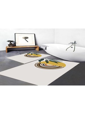Vivense Dijital Baskı, Kaymaz Taban Ikili Banyo Paspası 100X60 + 60X50 cm  RVG5298