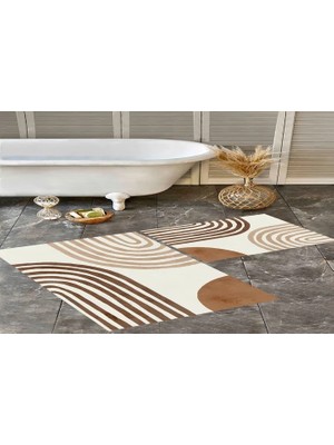 Vivense Dijital Baskı, Kaymaz Taban Ikili Banyo Paspası 100X60 + 60X50 cm  RVG5315