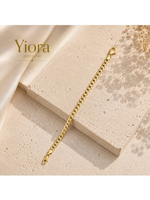 Yiora Jewelery Xuping Özel Seri 14K Kaplama Kuyumcu Işçiliğinde Altın/gold Renk Italyan Gurmet Bileklik 19 cm