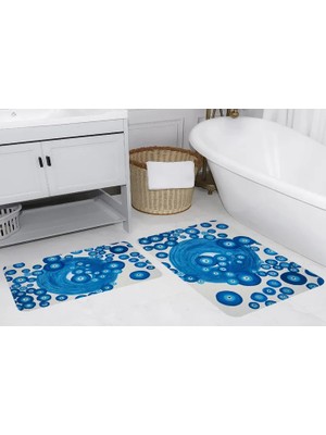 Vivense Dijital Baskı, Kaymaz Taban Ikili Banyo Paspası 100X60 + 60X50 cm  RVG5251