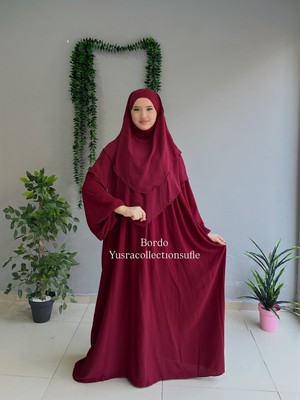Yüsra Collection Menekşe Elbise ve Kısa Sufle 2'li Takım