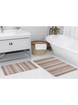 Vivense Dijital Baskı, Kaymaz Taban Ikili Banyo Paspası 100X60 + 60X50 cm  RVG5203