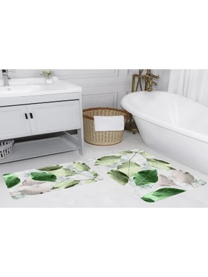 Vivense Dijital Baskı, Kaymaz Taban Ikili Banyo Paspası 100X60 + 60X50 cm  RVG5213