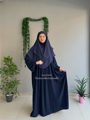 Yüsra Collection Menekşe Elbise ve Kısa Sufle 2'li Takım