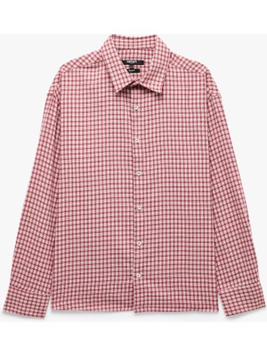 Koton Oversize Ekoseli Klasik Yaka Uzun Kollu Oduncu Gömlek