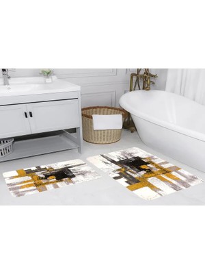 Vivense Dijital Baskı, Kaymaz Taban Ikili Banyo Paspası 100X60 + 60X50 cm  RVG5198