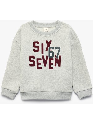 Koton Baskılı Uzun Kollu Bisiklet Yaka Oversize Sweatshirt
