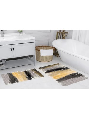 Vivense Dijital Baskı, Kaymaz Taban Ikili Banyo Paspası 100X60 + 60X50 cm  RVG5177
