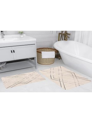 Vivense Dijital Baskı, Kaymaz Taban Ikili Banyo Paspası 100X60 + 60X50 cm  RVG5191