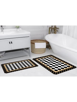 Vivense Dijital Baskı, Kaymaz Taban Ikili Banyo Paspası 100X60 + 60X50 cm  RVG5146