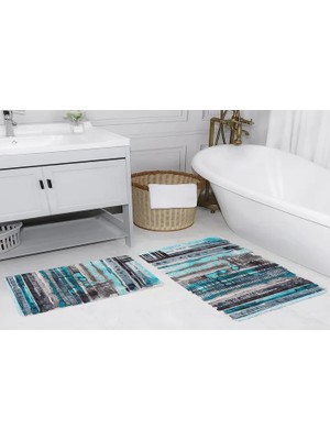Vivense Dijital Baskı, Kaymaz Taban Ikili Banyo Paspası 100X60 + 60X50 cm  RVG5187