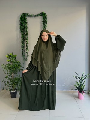 Yüsra Collection Menekşe Elbise ve Uzun Sufle 2'li Takım