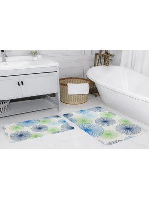 Vivense Dijital Baskı, Kaymaz Taban Ikili Banyo Paspası 100X60 + 60X50 cm  RVG5200