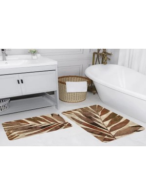 Vivense Dijital Baskı, Kaymaz Taban Ikili Banyo Paspası 100X60 + 60X50 cm  RVG5202