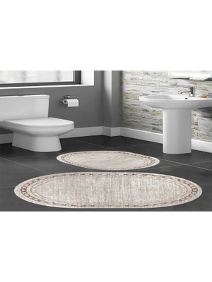 Vivense Dijital Baskı, Kaymaz Taban Ikili Banyo Paspası 100X60 + 60X50 cm  RVG5-HT899