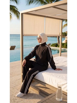 MİMİ LUXURY WEAR Kadın Şık Spor Eşofman Takımı Fermuarlı & Alt Üst Takım 3005