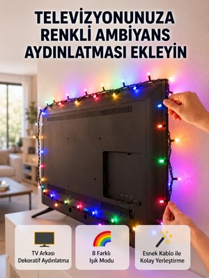 Marsilyan 8 Modlu LED Işık Zinciri Iç Mekan Dekoratif Aydınlatma Yeni Nesil