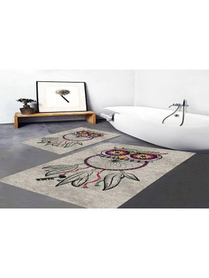 Vivense Dijital Baskı, Kaymaz Taban Ikili Banyo Paspası 100X60 + 60X50 cm  RVG5-SM255